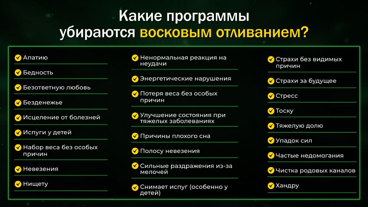 Список программ, которые убираются восковым отливанием